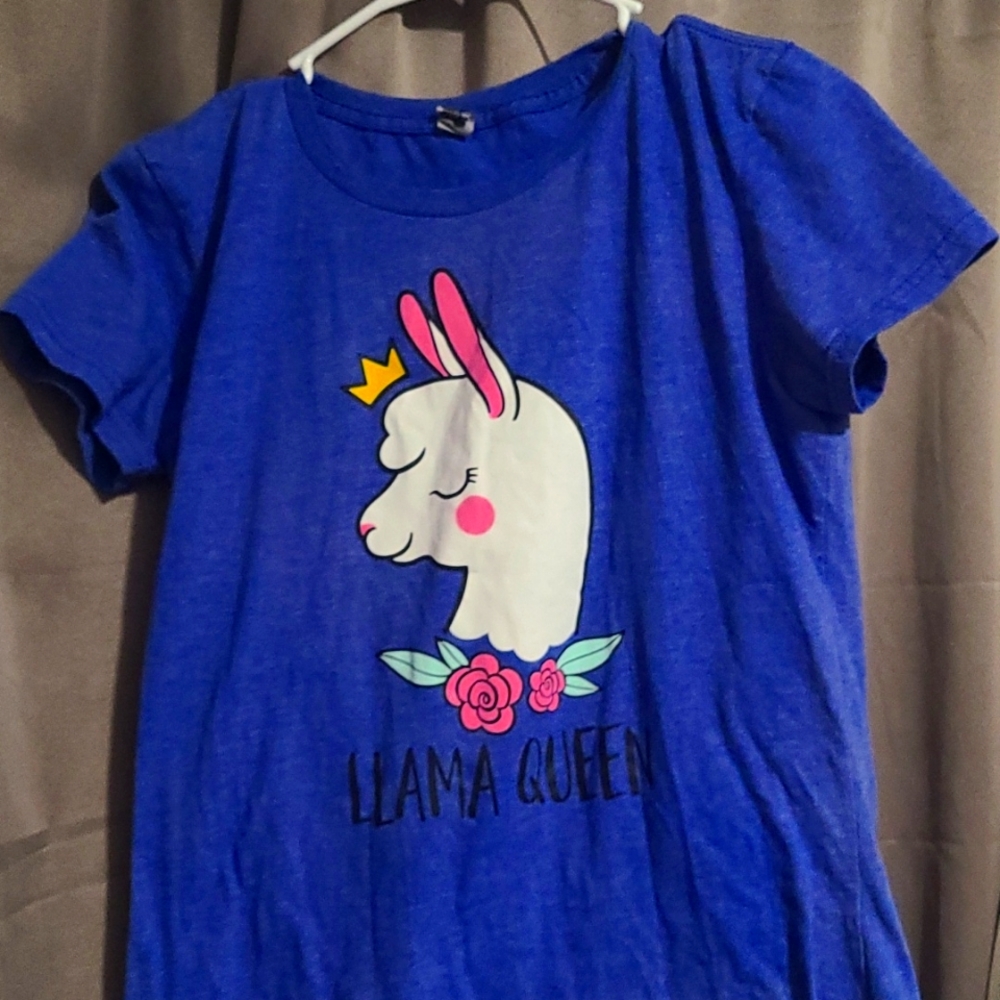 Blue llama T-shirt